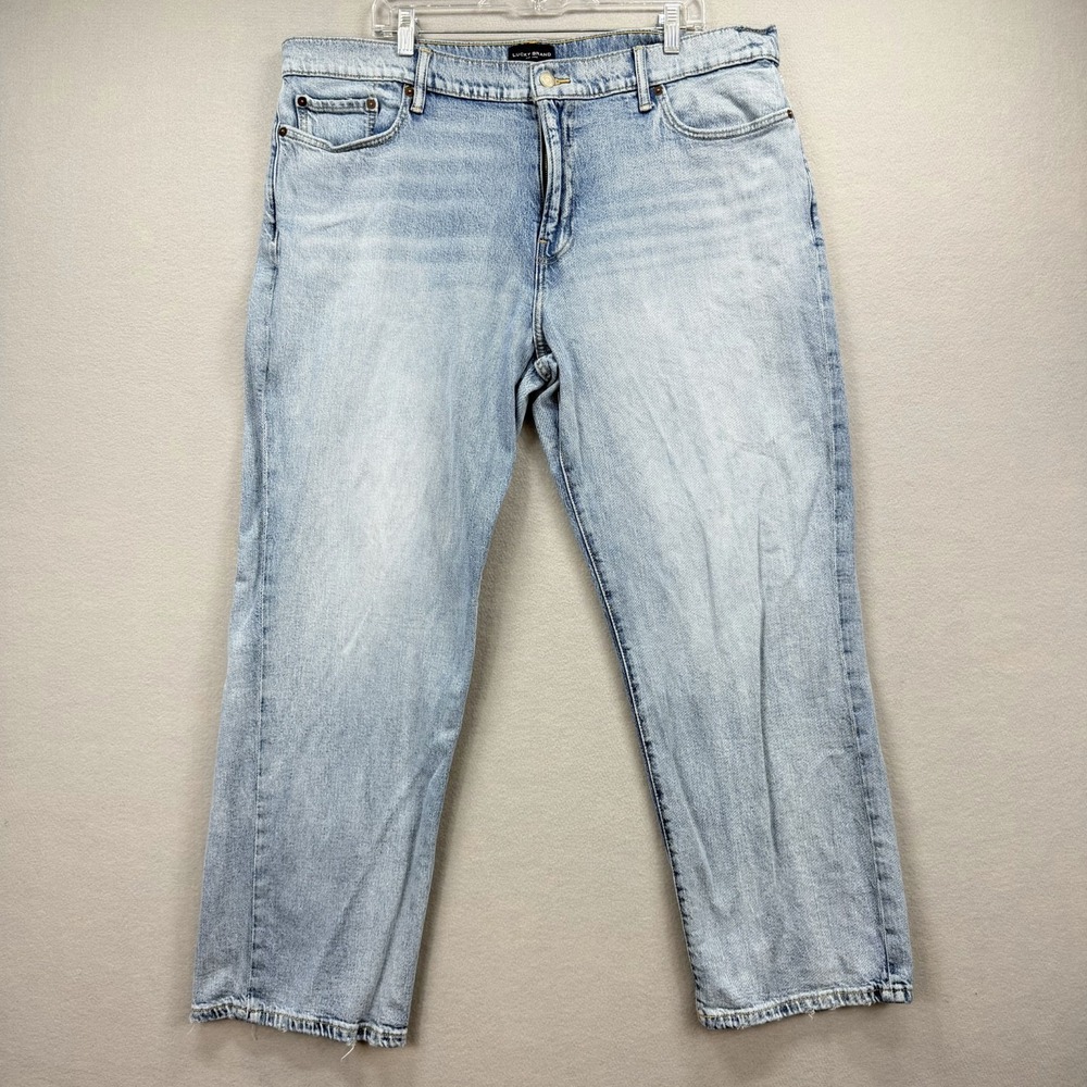 Lucky Brand 181 Relaxed Straight Jeans Mens 40x30 Blue Denim Pants Wide Baggy